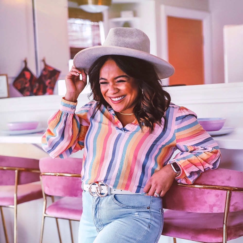 ANTHROPOLOGIE RAINBOW STRIPE TOP